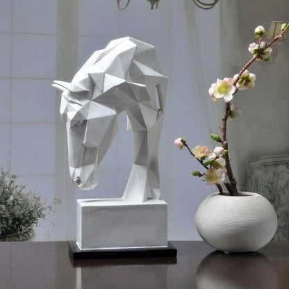 Geometric Origami Horse Head Home Decor Statue