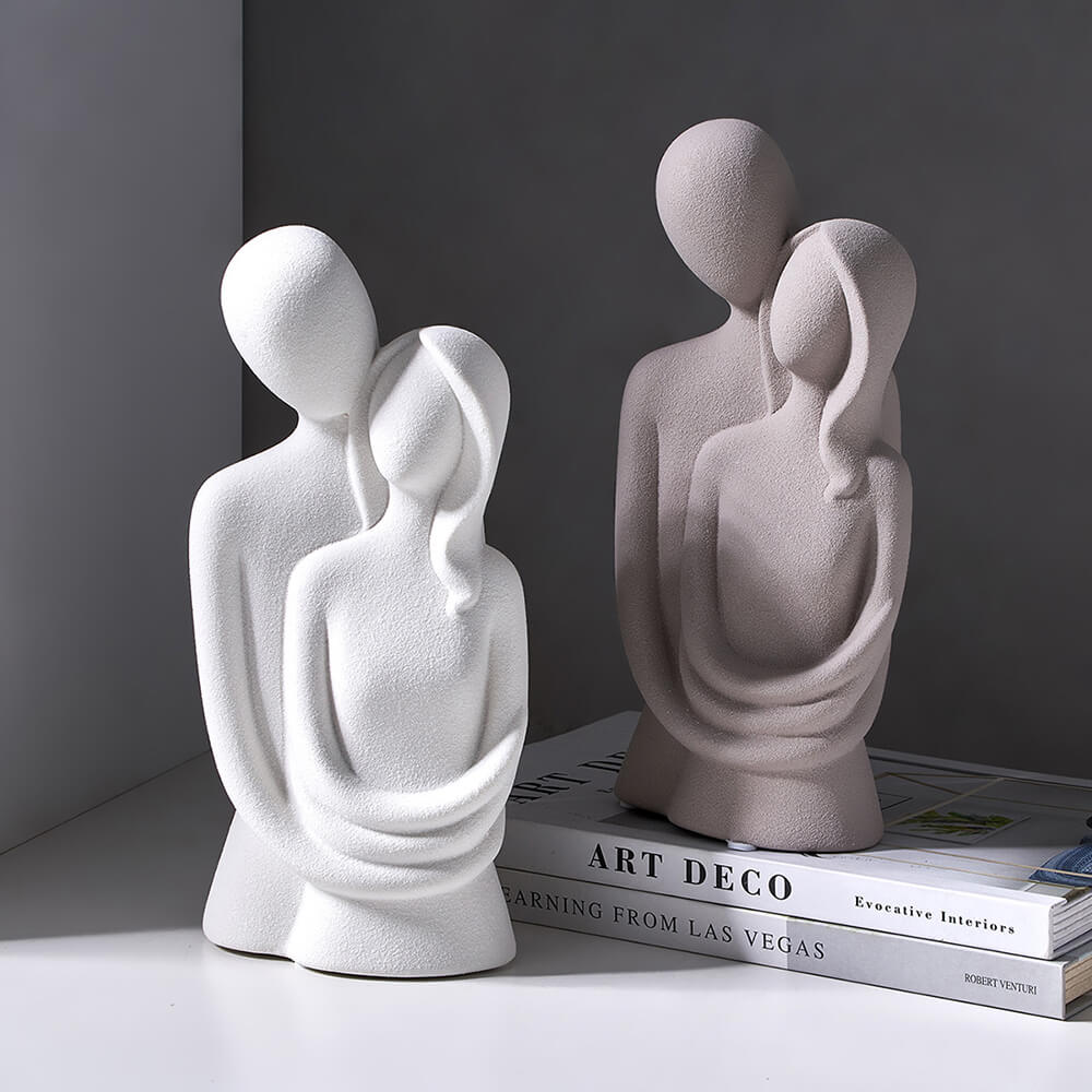 Modern Couple Ceramic Figurines Home Decor Sculptures