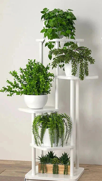 Elegant Wooden Plant Stand - Multi-Tier Indoor Flower Rack