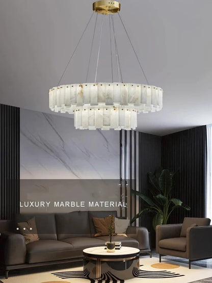 Zadie Marble Alabaster Chandeliers