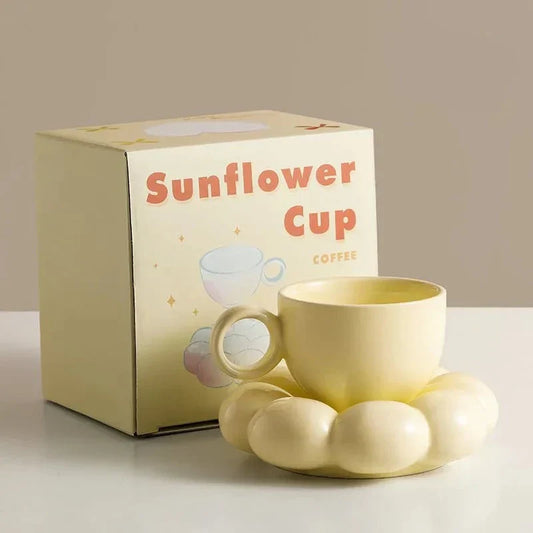 Flower Shape Coffee Cup & Saucer Set