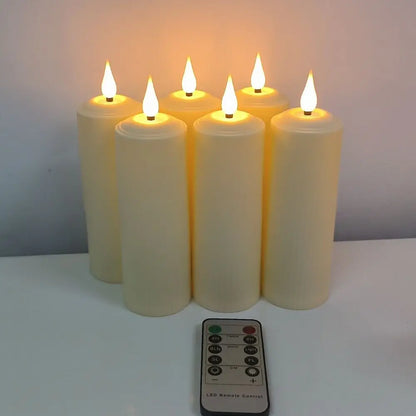 AmbianceRomane - Waterproof LED Pillar Candles with Remote Control