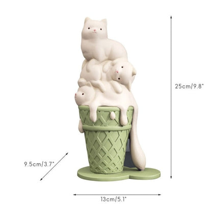 Ice Cream Melting Cat Sculpture