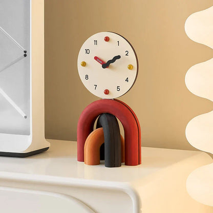 Nordic Art Arch Design Table Clock