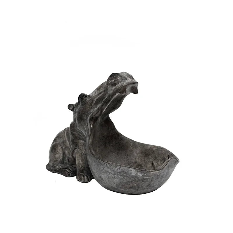 HippoHaven - Exotic Decorative Hippopotamus Figure, African Animal Statue, Symbol of Strength and Protection