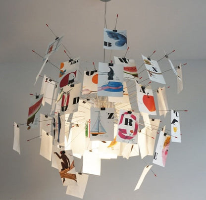 DIY Illumination Ingo Maurer Zettel Chandelier: Personalized Lighting