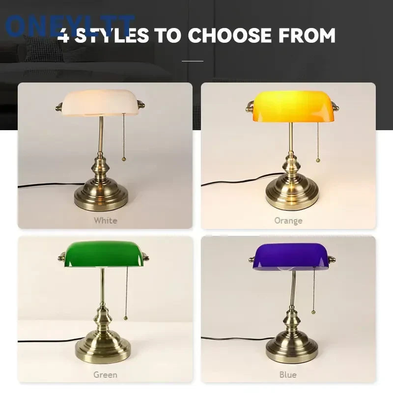 Retro Banker's Table Lamp