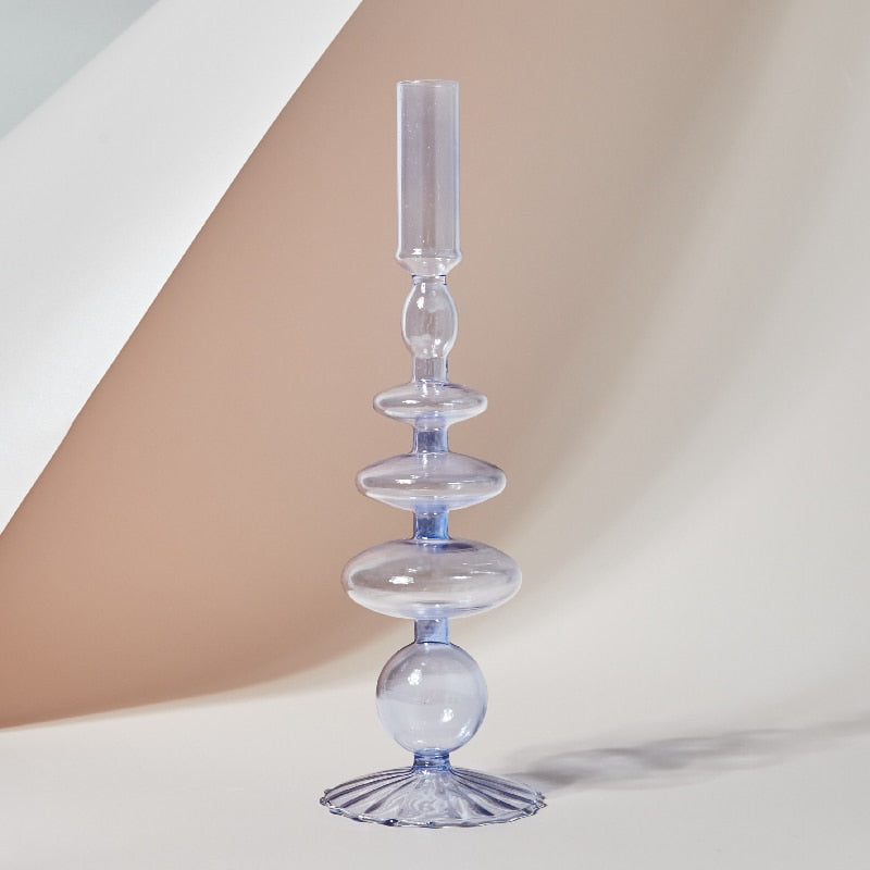 Nordic Glass Candle Holders – Elegant Candlelight Ambiance for Home and Events