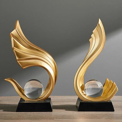 Luxury Golden Abstract Sculpture