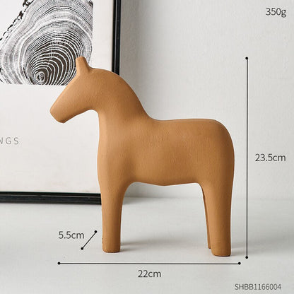 Colourful Wooden Horse Statue Home Decor