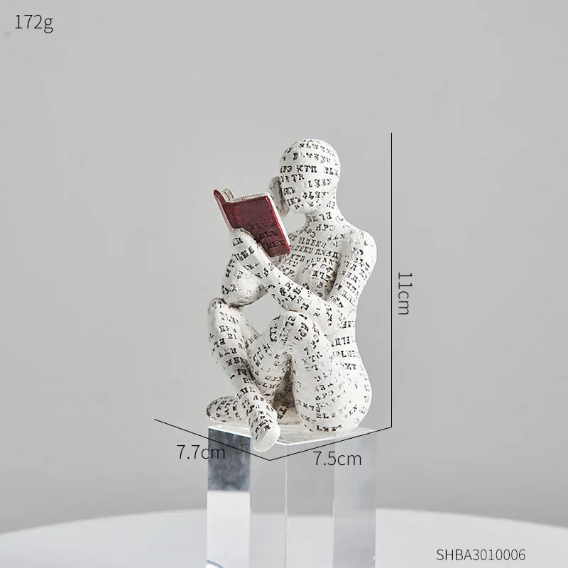 Contemplative Readers Modern Abstract Figurine