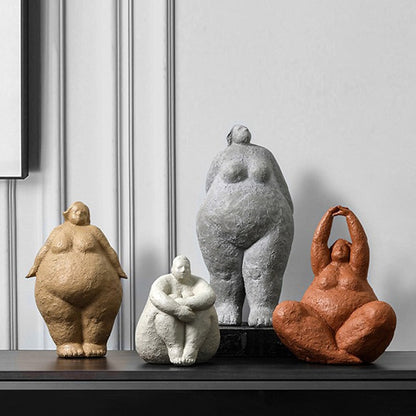 Wabi Sabi Style Resin Fat Lady Figurines