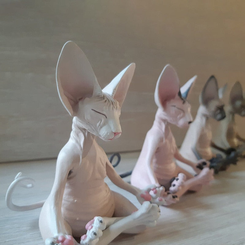 Yoga Sphynx Cat Statue