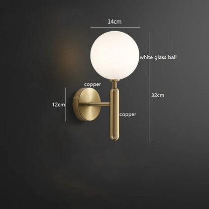 Amber Glass LED Wall Lamp - Scandinavian Design