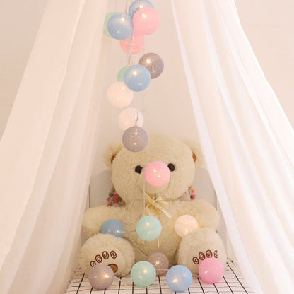 Cotton Ball LED Light Garland