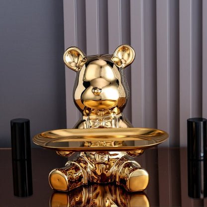 Multi Function Electroplating Bear Doll Shelf Piggy Bank