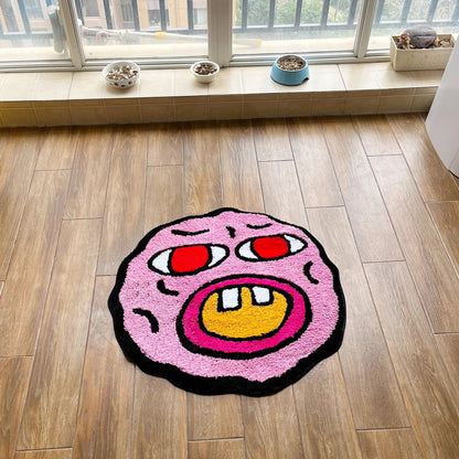 Cherry Bomb Pink Cartoon Rug