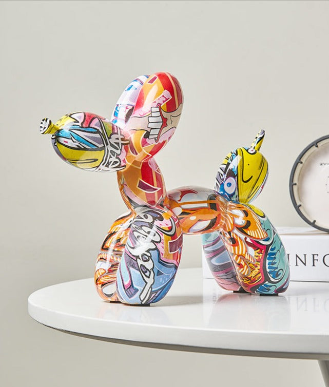 Graffiti Balloon Dog Resin Statue