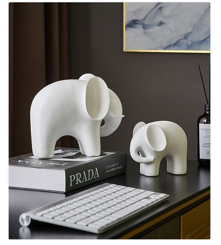 White Nordic Elephant Statue