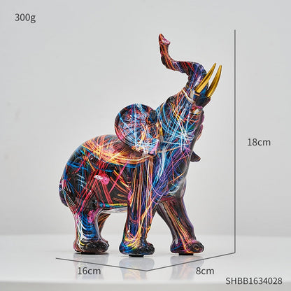 Painted Elephant Sculpture