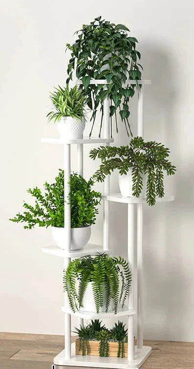 Elegant Wooden Plant Stand - Multi-Tier Indoor Flower Rack