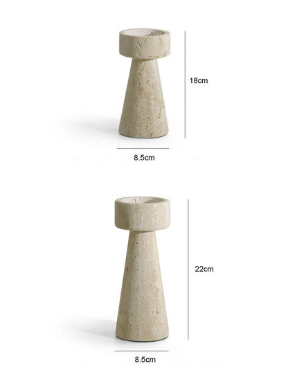 Travertine Stone Candle Holder