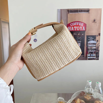 Trendy Woven Bucket Bag - Summer Seaside Essential