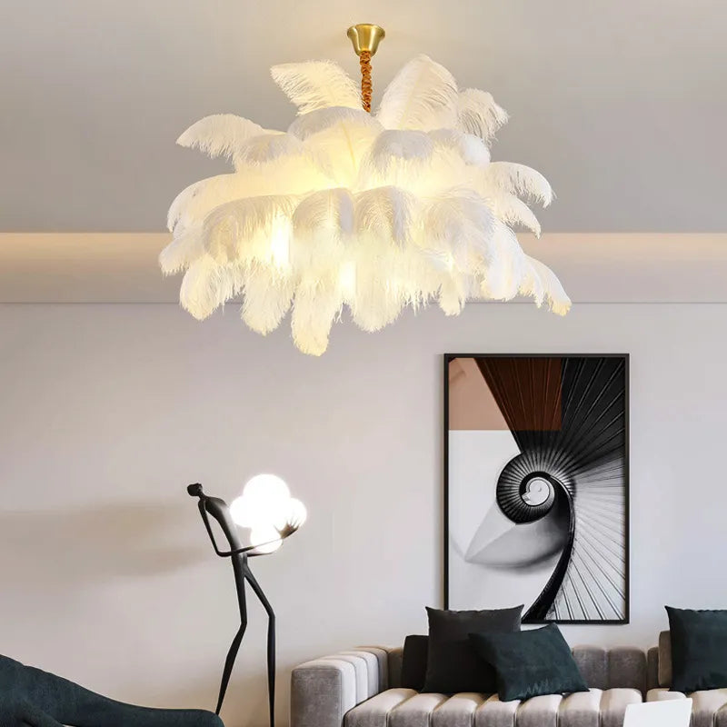 Ostrich Feather Chandelier