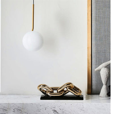 Nordic Golden Chain Ceramic Sculpture