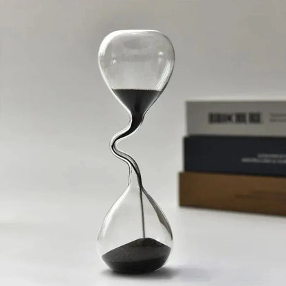 Curved Black Hourglass Sand Clock