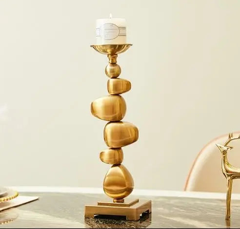 Stone Stack Alloy Candle Holder