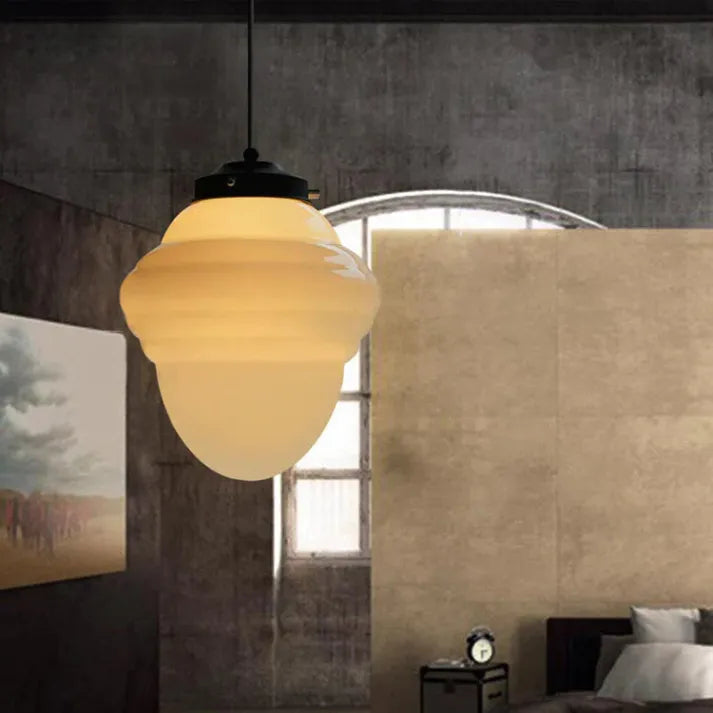 VintageGlow – Geometric Pendant Lamp in Matte Glass