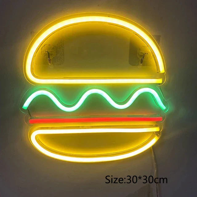 QuickBite - Fast Food Neon Sign Night Light