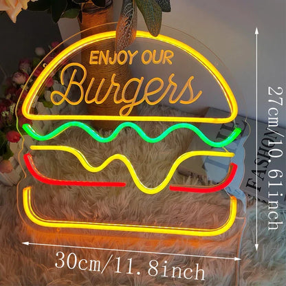 QuickBite - Fast Food Neon Sign Night Light