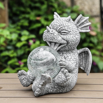 Garden statue - Draconis - Solar Lighting - Resin Dragon Statue lamp