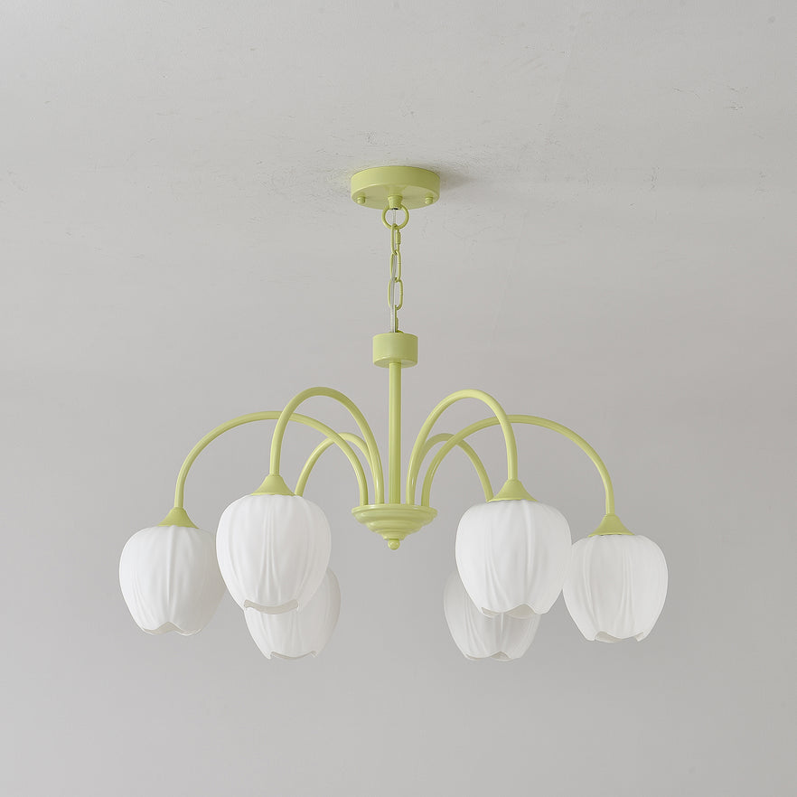 Tulip – Elegant Matcha Chandelier