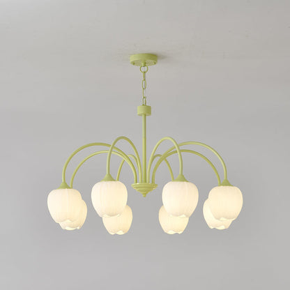 Tulip – Elegant Matcha Chandelier