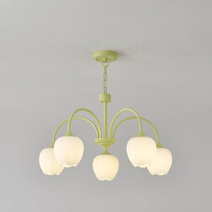 Tulip – Elegant Matcha Chandelier