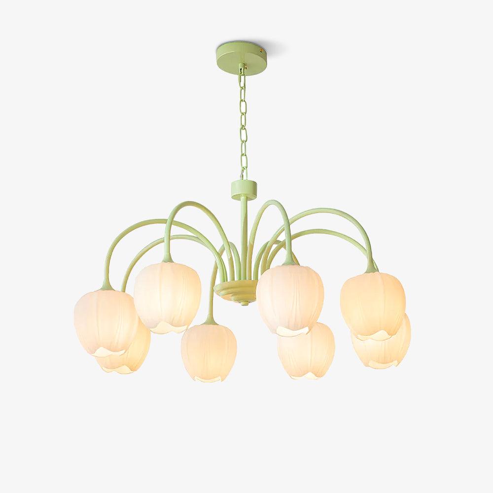 Tulip – Elegant Matcha Chandelier