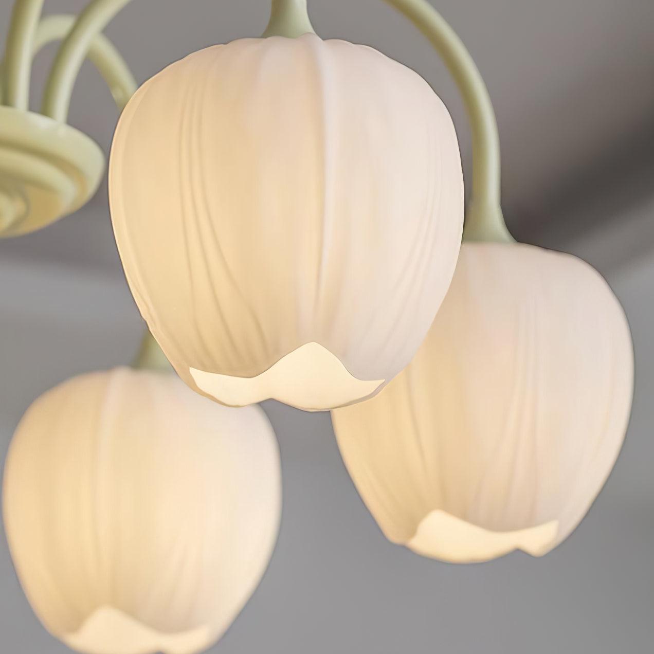 Tulip – Elegant Matcha Chandelier