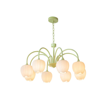 Tulip – Elegant Matcha Chandelier