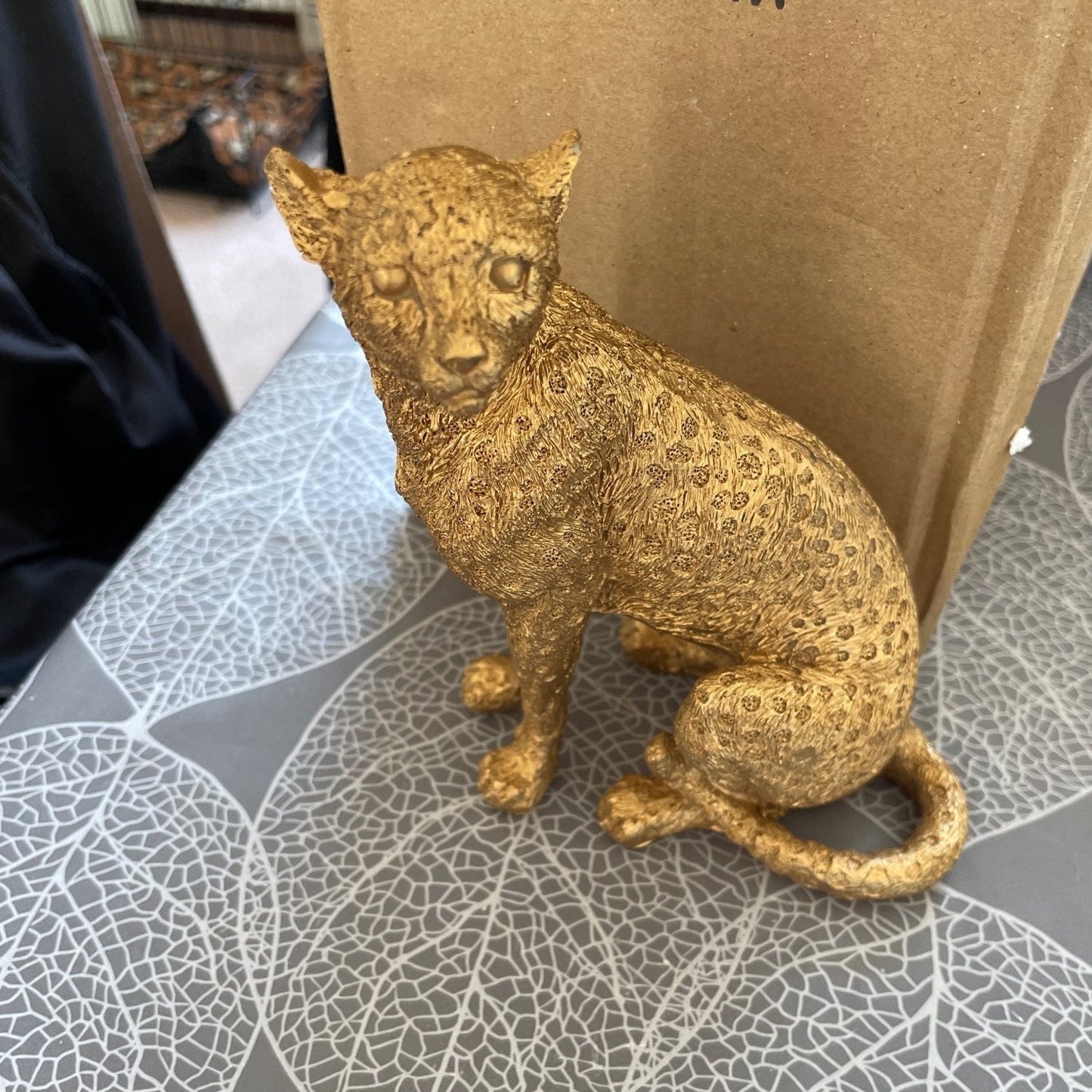 Golden Leopard Figurines