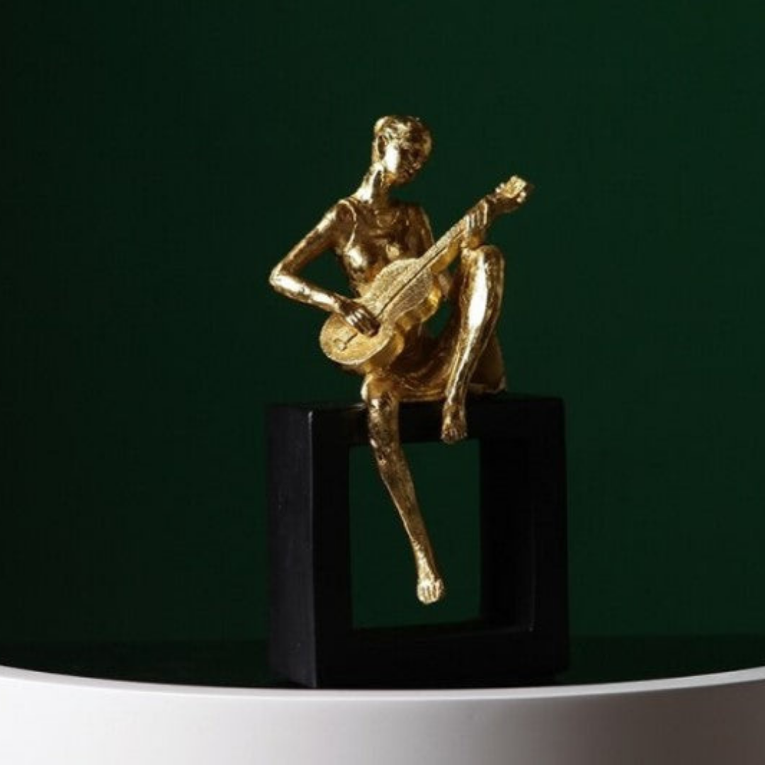 Gold Resin Musician Figurines