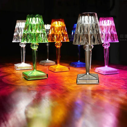 LuminousCrystal Acrylic Crystal Art Table Lamp - Sparkling LED Accent Light for Home Décor