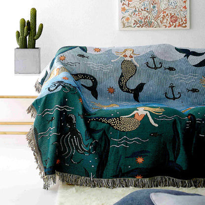 Mermaid Fringe Throw Blanket