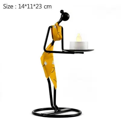 Village Girl Candle Holders