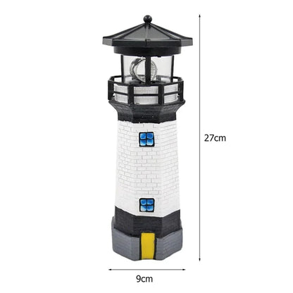 OceanGlow Lighthouse Solar LED Light Lamp – Nautical Solar Lighting for Outdoor Spaces