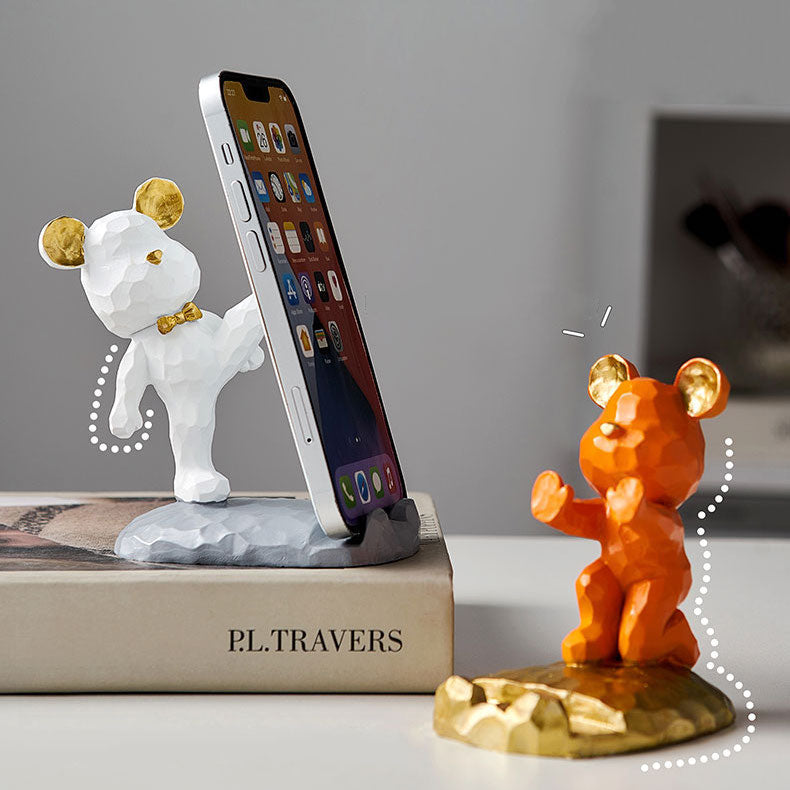 Geometric Bear Phone Holder