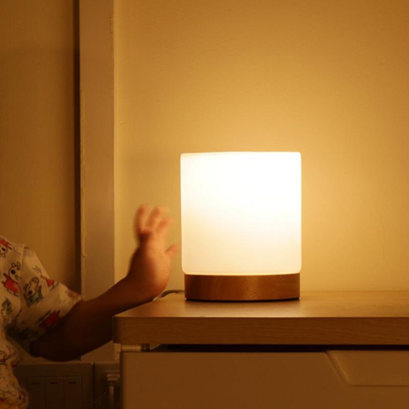 LumiGlow - Mini Glass Table Lamp with Touch-Open Function for 360° Lighting