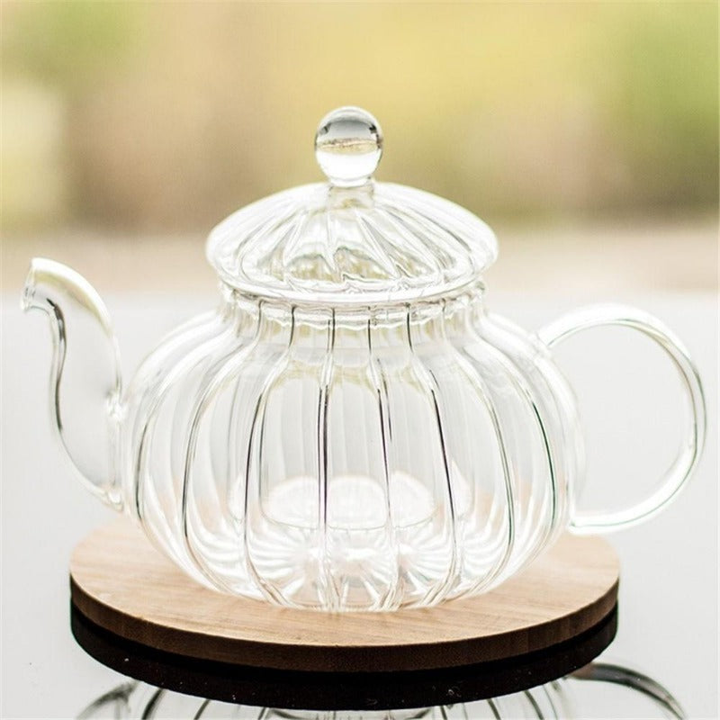 Crystal Clear Glass Teapot Set